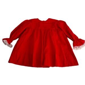 vintage mini world red ruffle lace trim dress Size 2